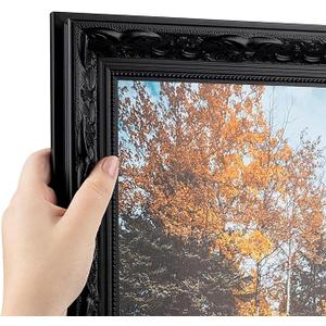 ArtToFrames 16x20 Inch Black Picture Frame, This 1.75 Inch Custom Wood Poster Frame is Matte Black - Comes with 060 Plexi Glass and Corrugated Backing (WOM5113-16x20)