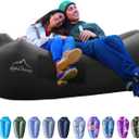 AlphaBeing Inflatable Lounger Beach Chair Accessories, Air Sofa Hammock Inflatable Couch for Camping Backyard Lakeside with Compression Sacks, Ideal Outdoor Gifts for Adults (BLACK)