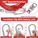 Dog Tie Out Cable - 10/15/20/25/30FT Heavy Duty for Large Dogs Up to 250LBS - Rosy Pink/Blue/Purple/Silver/Red/Green/Yellow