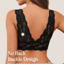 Avidlove Bralettes for Women Lace Bra Non Padded Longline Bralette Deep V Triangle Sexy Everyday Lingerie Bras (Black, L)