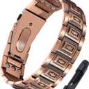 Jecanori Pure Copper Bracelet for Men Pain Relief, 3X Strength Magnetic Bracelets with 3800 Gauss Healing Magnets, Adjustable Mens Copper Jewelry with Premium Fold-Over Clasp