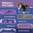 Sticky Hair Cat Clothes, Four-Leg Long Sleeve Cat Pajamas, Prevent Fur Shedding Kitten Onesie Shirts, Surgery Recovery Suit for Male Female, Wound Protection & Preventing Licking, Medium