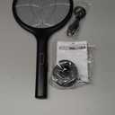 YISSVIC Electric Fly Swatter 4000V Bug Zapper Racket Dual Modes Mosquito Killer with Purple Mosquito Light Rechargeable for Indoor Home Office Backyard Patio Camping (Black-1 Pack)