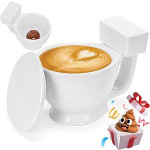 P-oops! Mothers Day Gifts, White Elephant Gifts for Adults, Toilet Coffee Mug, Mens Gift, Fruit Bowl, Funny Gag Gift (White)