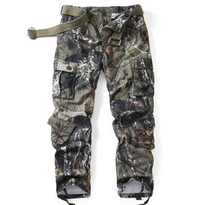 Men's Camo Cargo Work Pants Cotton Tactical Ripstop Casual Combat Pants with 8 Pockets, 42
