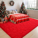 Chicrug Soft Area Rugs for Bedroom Living Room Plush Fluffy Rug 3x5 Feet, Shag Furry Area Rug Carpet Non Shedding for Nursery Children Kids Girls Room Home Decorative, Red
