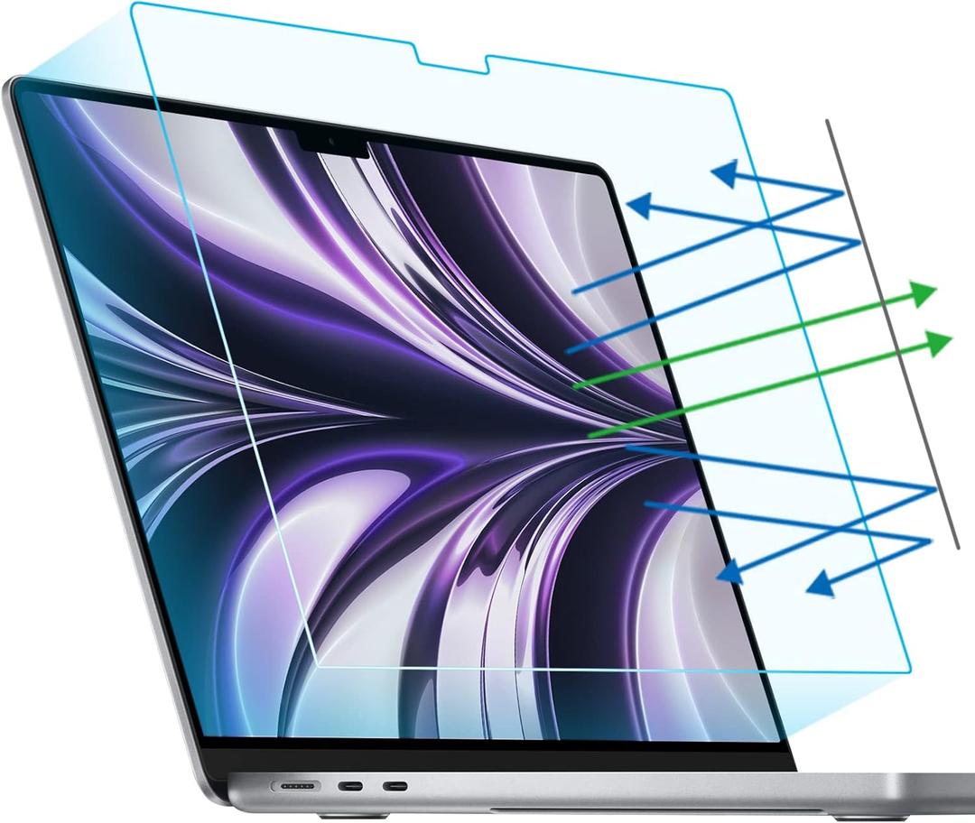 F FORITO 2-Pack Anti Blue Light Matte Screen Protector Compatible with MacBook Air 13.6 inch (2022-2025, M2, M3, M4), Eye Protection Blue Light Blocking & Anti Glare Laptop Screen Protector