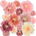 18 Pcs Mexican Fiesta Tissue Paper Flower 12 Inch 6 Inch Colorful Paper Flowers Fiesta Decorations Pom Poms for Carnival Wedding Birthday Nursery Wall Decor, 6 Colors(Vintage Color)