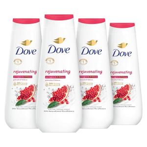 Dove Body Wash Rejuvenating Pomegranate & Hibiscus 4 Count, Healthy-Looking Skin Gentle Skin Cleanser with 24hr Renewing MicroMoisture 20 oz