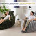 MAXYOYO Giant Bean Bag Chair with Pillow, 3 in 1 Convertible Bean Bag Chair for Adults with Removable Cover, Floor Cushion Stuffed Floor Lounger for Living Room Bedroom, Bubble Grey, Full