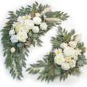 Artificial Wedding Arch Flowers Kit(Pack of 2) for Wedding Arch, Bridal Shower, Ceremony and Reception Backdrop Decoration (Cream & Champagne)
