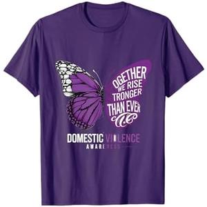 Purple Ribbon Domestic Violence Awareness Together We Rise T-Shirt. Size M