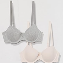 Amazon Essentials Women's Demi Cup Cotton Bra, Pack of 2, 36D