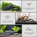 6.1-8.1 Inches Natural Slate Rock, 6 PCS Large Flat Aquarium Stones for Aquascaping, Terrariums, Reptile Tanks & Aquarium Décor