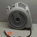 Giraffe Tools Retractable Hose Reel 1/2 in x130 FT PRO Metal Bracket Wall Mounted Heavy Duty Hose Reel with 9 Pattern Nozzle 180 Deg Swivel, Metal Bracket Any Length Lock (1/2 130FT PRO, Dark Grey)