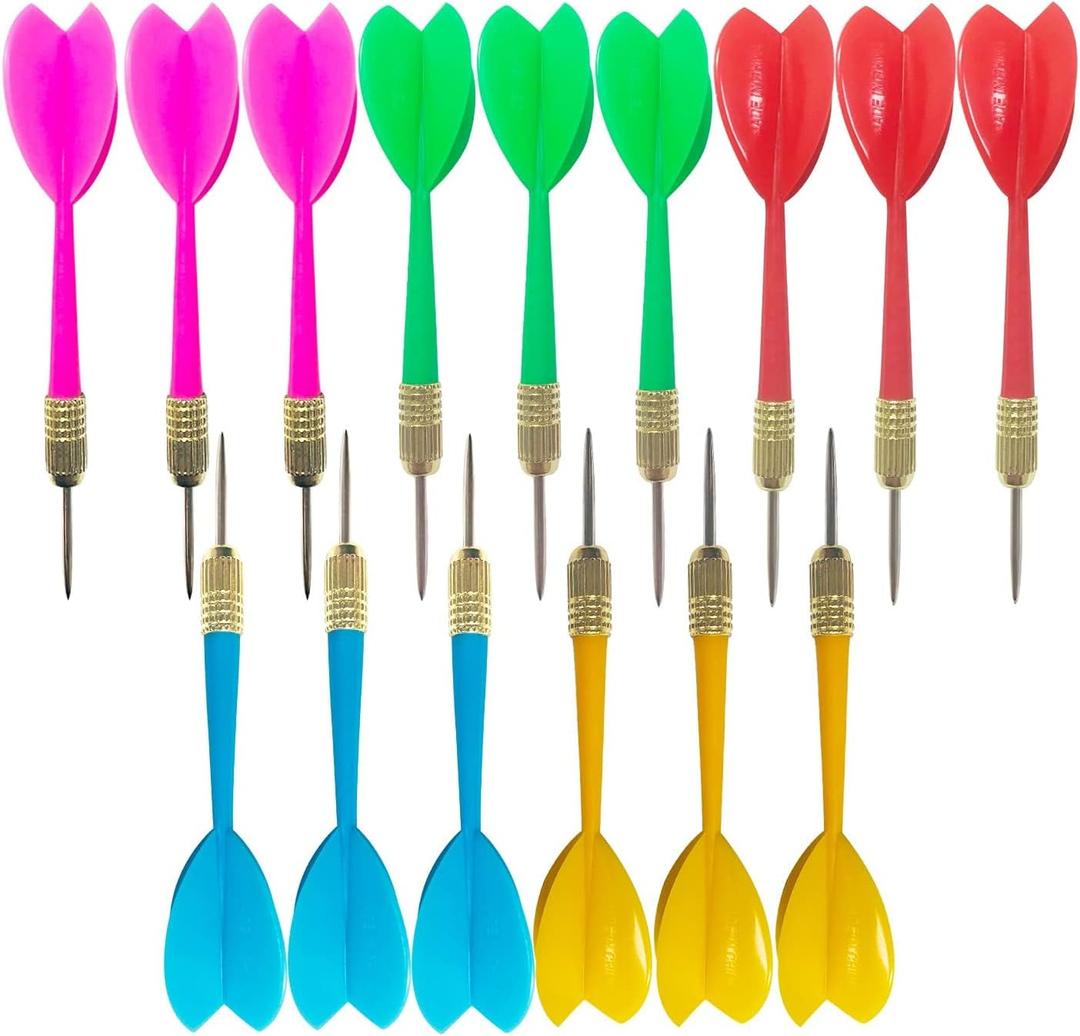 BBstep Steel Tip Dart Colorful Dart 15pcs 6g Assorted Color. (Medium)