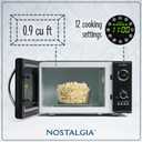 Nostalgia Retro Countertop Microwave Oven - Large 800-Watt - 0.9 cu ft - 12 Pre-Programmed Cooking Settings - Digital Clock - Kitchen Appliances - Black