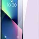 PERFECTSIGHT Anti Blue Light Screen Protector Designed for iPhone 13/ iPhone 13 Pro 2021 6.1 inch, HD Clear Blue Light Blocking Tempered Glass - Eye Protection (Purple)