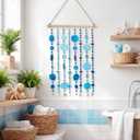 Novabright Capiz Shell Wind Chime for Outside Handmade Ocean Themed Shell Wind Chimes for Outdoors Coastal Nautical Decor for Patio Garden Porch Beach Themed Gift for Nature Lovers(Modern,Blue)