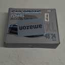 KKV Full-Sized SUV Drying Towel, 48x24 Dual Sided Microfiber Car Cleaning Towel with Twisting Yarn Technique, 1400GSM Super Absorbent, Scratch-Free, Machine Washable (LightGrey-MarineBlue)