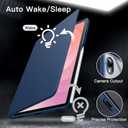 JETech Rotating Case for Samsung Galaxy Tab S11 with S Pen Holder, 360 Degree Rotation Protective Stand Cover Clear Back, Auto Wake/Sleep (Navy)