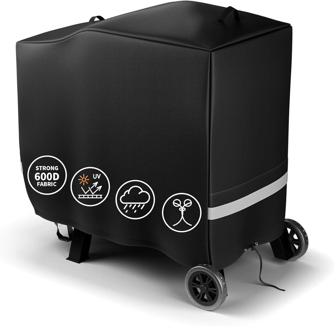 Hisencn Grill Cover for Recteq RT-B380 RT-B380X Wood Pellet Grill Smoker, Heavy Duty Waterproof Rec Tec 380 Cover with Reflective Strips, Moisture Proof Vents and Adjustable Drawstring, Outdoor BBQ