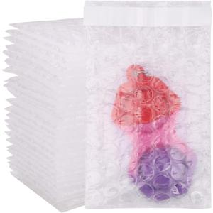 100Pack Small Bubble Out Bag Pouches 3.15" x 4" Self-Seal Bubble Pouches Bags, Double Walled Bubble Cushioning Bags, Self-Sealing Protective Wrap Cushioning Bags for Shipping, Packing, Moving