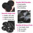 18 20 22 Inch Body Wave Bundles with Closure (16 Inch 5x5 HD Lace Closure) Human Hair Brazilian 3 Bundles with Closure Unprocessed Virgin Human Hair Free Part