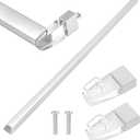 Glass Shower Door Towel Bar 30" Bright Chrome Compatible with Alumax Basco Sliding Shower Door Handle Replacement w/Silver Transparent Brackets Fits Framed Shower/Tub Enclosure Doors Up to 31" Wide