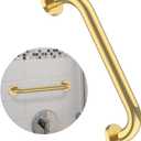 12 Inch Stainless Steel Shower Grab Bar, ZUEXT Gold Shower Handle, Bathroom Balance Bar, Safety Hand Rail Support Bar for Handicap Elderly Injury, Senior Assist Bath Tub Wall Concealed Mount Handle