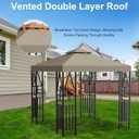 10x10ft Canopy Replacement Top, Double Tiered Pop-up Gazebo Covers Replacement with 12 Velcro, Waterproof UV Protective Nylon, Outdoor Shelter for Grill, Patio, Event, Trade Show (Khaki)
