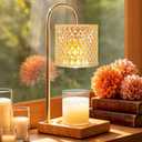 TigQiang Candle Warmer Lamp with Timer Dimmer, Birthday Gifts for Women Mom, House Warming Gifts, Elegant New Home Decor, Wax Warmer for Jar Candles, Heater Lamp for Scented Wax, Amber Glass