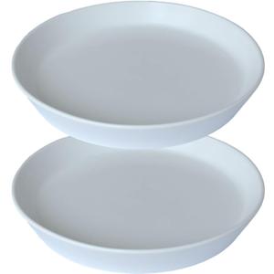 2 Pack Plant Saucer Pot Trays, 4 6 8 10 12 14 15 Inch Plant Saucers Water Catcher Tray for Indoor & Outdoor Planters,Durable Ceramic Plant Tray for Flower Pot 6 inch White