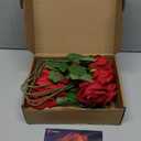 Red Artificial Rose Flowers, 12 Pcs Silk Roses with Long Stems, Realistic Fake Roses for Wedding Centerpiece Party Home and Office DIY Decor