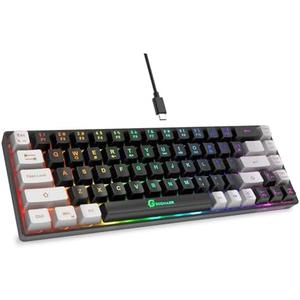 GEODMAER 65% Gaming Keyboard, LED Backlit Mini Wired, Ultra-Compact Anti-Ghosting No-Conflict 68 Keys for PC Laptop Windows Gamer : Video Games