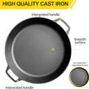 EDGING CASTING Pre-Seasoned Large Cast Iron Skillet 17 Inch, Dual Handle Outdoor Camping Frying Pan, Pizza Pan, Use for Grill, Stovetop, Induction, Oven Safe Cookware