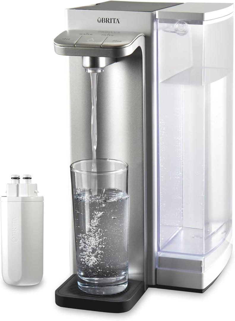 Brita Hub Instant Powerful Countertop Water Filter System, Reduces 70+ Contaminants, 12 Cup Water Reservoir, Includes 6 Month Carbon Block Filter, White, 87340
