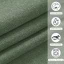 KGORGE Forest Green Shower Curtain for Bathroom, Linen Fabric Semi Sheer Lightweight Waterproof Thick Neutral Button Hole Shower Curtains for Bathtub, 72 x 72 inches Long, 12 Hooks Included, 1 Panel