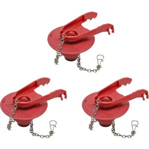 Fluidmaster 502CN3 PerforMAX Universal Water-Saving Long Life Toilet Flapper for 2-Inch Flush Valves, Adjustable Solid Frame Design, Easy Install, 3 Pack, Red, 3 Pack