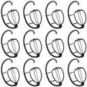 MANCHAP 12 Pack 15 Inch Black Wig Hanger, Plastic Hanging Wig Head Stand for Multiple Wigs and Hats