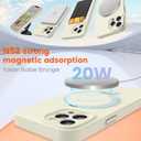 Liquid Silicone Case for iPhone 11 pro MAX with Magnetic Ring Stand, Upgraded Camera Lens Protection, Mil-Grade Drop Shockproof, Anti-Scratch Microfiber Lining Silicone Case (Beige)