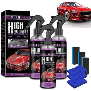 3 In 1 High Protection Quick Car Coating Spray, 5 Bottles Ottostuart Car Coating Agent, 3-In-1 High Protection Car Spray 3 In 1 Spray Quick Coating Spray Spray Coating Agent Nano Spray (3 Sets,100ML)