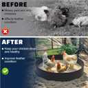 Chicken Dust Bath Tub,25"D x 5 5/8"H Adjustable Chicken Dust Bath,Bottomless Design Dust Bath for Chickens,Chicken Coop Cleaner Container for Farms, Chicken Coops,Lawn,Chicken Coop Accessories