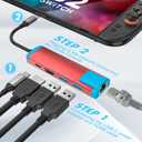 USB C to HDMI Adapter for Switch 2,USB C Docking Station with 4K@60Hz HDMI Port/Type-C PD Port/USB 3.0 Port/1000M LAN Port,Replacement for Official Switch 2/Switch/Switch OLED/Steam Deck Dock