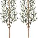 Kazeila Artificial Olive Tree 7FT Tall Faux Silk Plant for Home Office Decor Indoor Fake Potted Tree with Natural Wood Trunk and Lifelike Fruits, 2 Pack