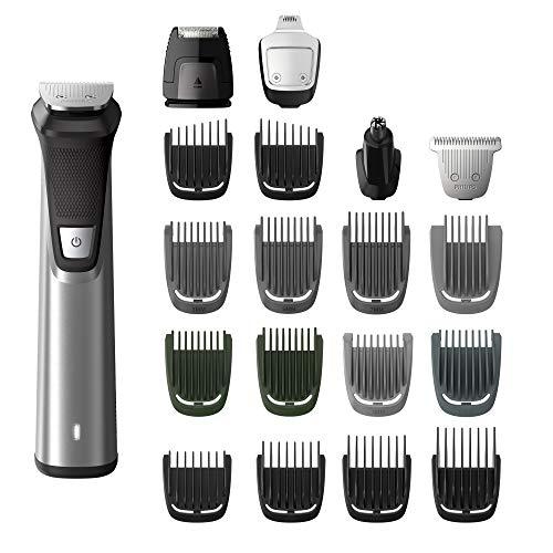 Norelco Philips Multigroom Series 7000 23 Piece Mens Grooming Kit, Trimmer for Beard, Head, Body, and Face - NO Blade Oil Needed, MG7750/49