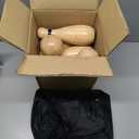 Outdoor Giant Lawn Bowling Games Wooden Lawn Set Fun Sports Games Outside or Indoor for Family Adults and Kids Backyard Skittles Carrying Bag with 10 Pins and 2 Balls(Medium Type), Pack of 2