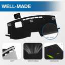 KUST Black Dash Cover for Toyota Sienna 2021-2024 2025 2026 (with HUD) (Not fit for 2026 Sienna Without HUD) Non-Slip Dashboard Cover Polyester Accessories for Sienna Custom Fit Dash Mat No Glare