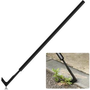 49.2 Long Handle Crack Weeder, 3 Adjustable Length Crevice Weeding Tool Manual Weeder Puller for Sidewalk, Paver, Wall Gaps, Lawn Yard Gardening Tool (Black)