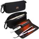 Hair Tools Travel Bag with Heat Resistant Mat, Portable 2 in 1 Hair Storage Bag for Curling Iron, Flat Irons, Straighteners and Haircare Accessories, Black